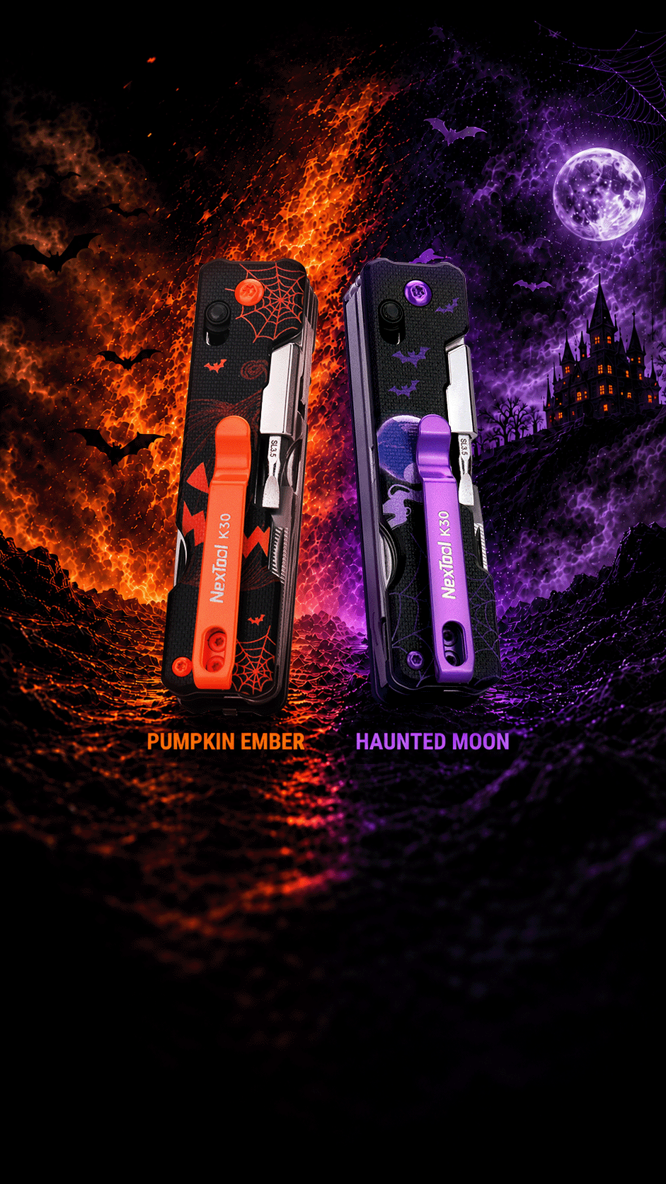Pumpkin Ember and Haunted Moon K30 Halloween editions.